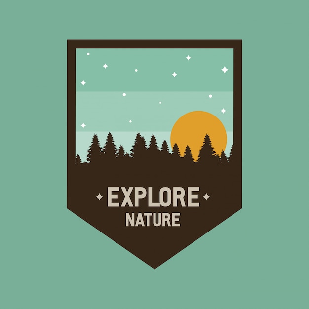 Logo badge outdoor advanture expedition