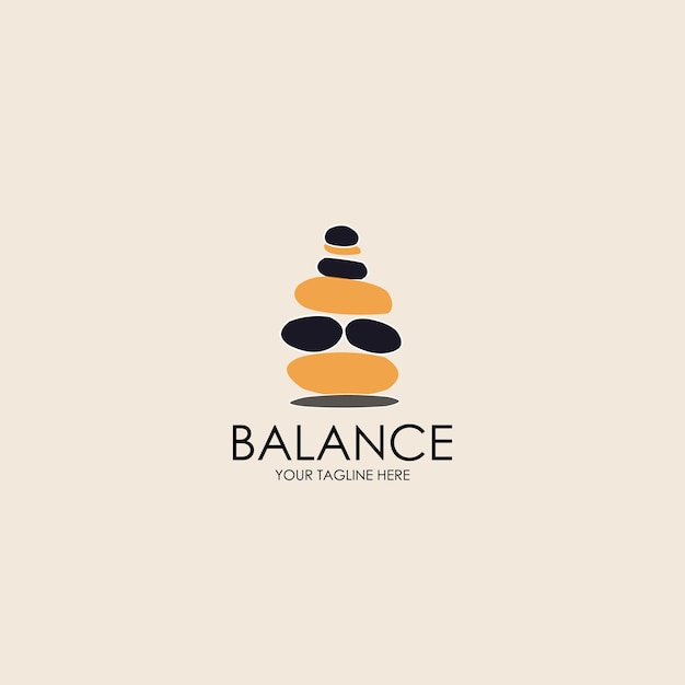 Vektor logo balance line art logo vektorkonzept mit emblem illustration vorlage design icon home design