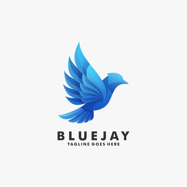 Logo Bluejay Farbverlauf Bunter Stil.