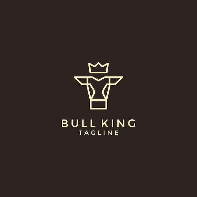 Vektor logo bull king tagline design kunstvorlage