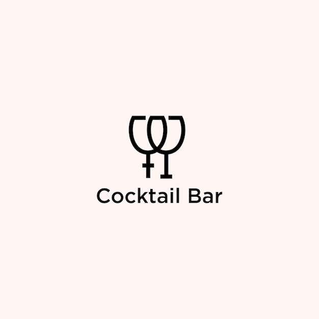 Logo-cocktailbar-design-kunstvorlage