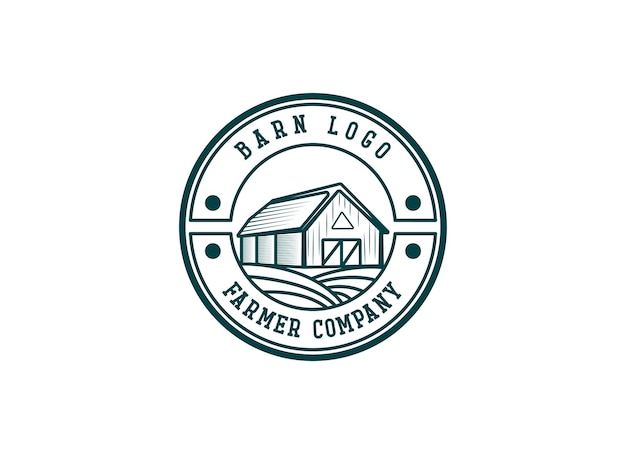Logo der Bauernhausindustrie. Scheune-Logo-Design-Vorlage.