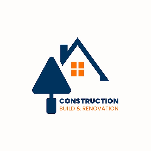 Logo der Baufirma im flachen Design