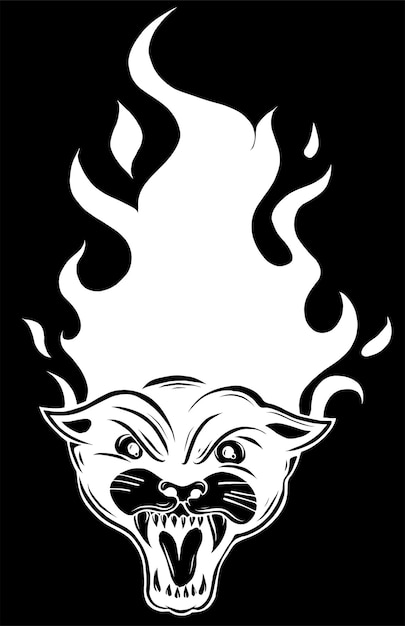 Vektor logo der brennenden flamme der panther