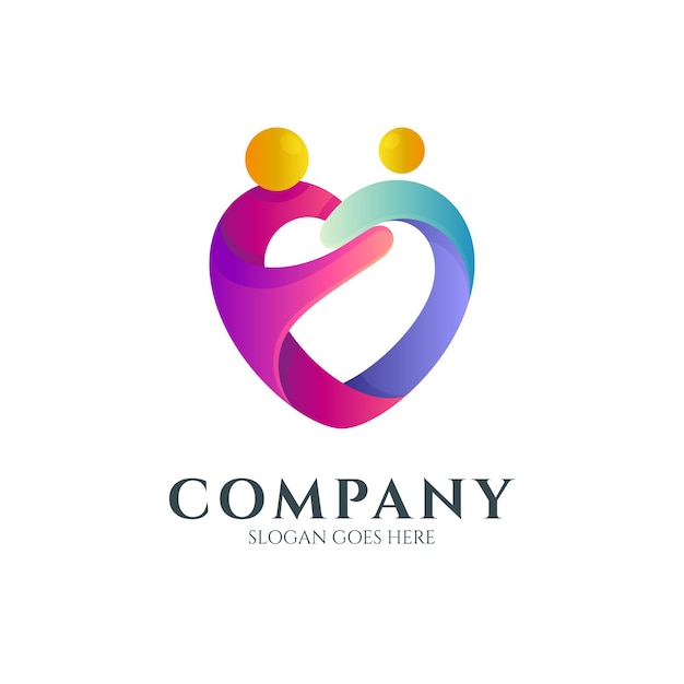 Logo der menschlichen liebe und fürsorge