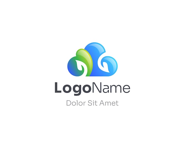 Logo der natürlichen cloud-technologie
