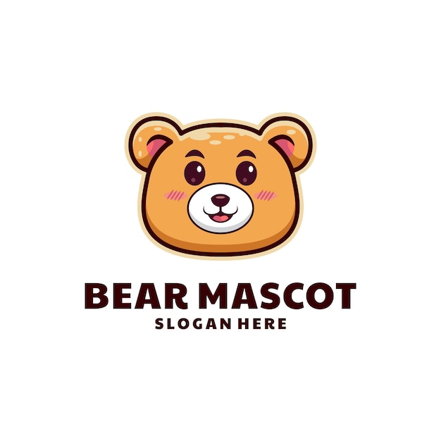 Vektor logo der zeichentrickfigur cute bear