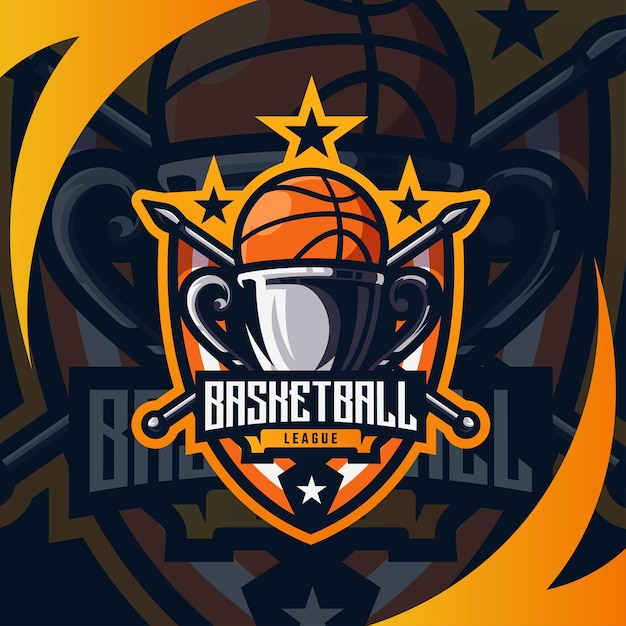 Vektor logo des basketball-esport-meisterschaftsturniers premium-vektor