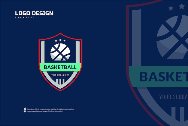 Logo des Basketballclubs Vorlage für Embleme des Basketballturniers Identität des Sportteams ESport-Abzeichendesign