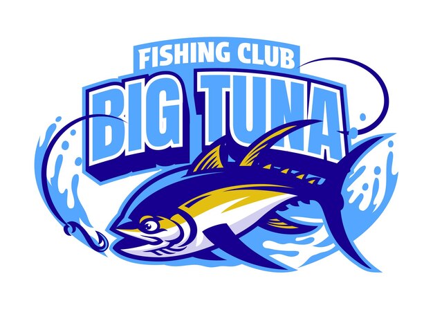 Vektor logo des gelbflossen-tunfischfischerei-maskots