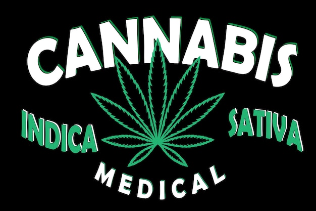 Logo des grünen blattes von cannabis indica sativa