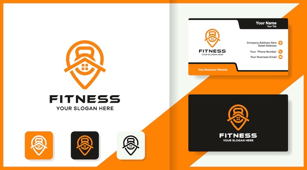 Logo des home-fitness-standorts und visitenkartendesign