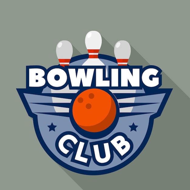 Vektor logo des modernen bowlingclubs flache illustration des vektorlogos des modernen bowlingclubs für webdesign