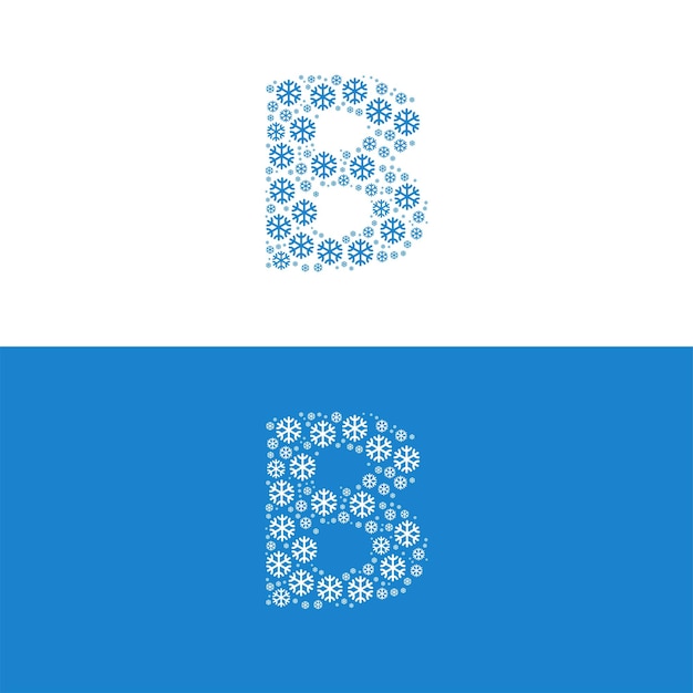 Vektor logo des schneekalten buchstaben-b
