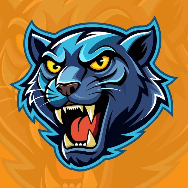 Vektor logo des schwarzen panther-makots