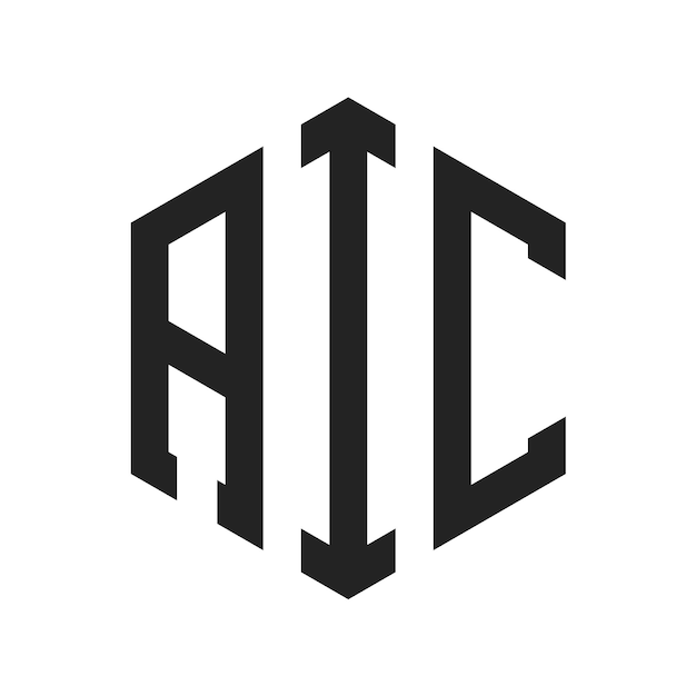 Logo Design Anfangsbuchstaben AIC Monogramm Logo mit Hexagonform