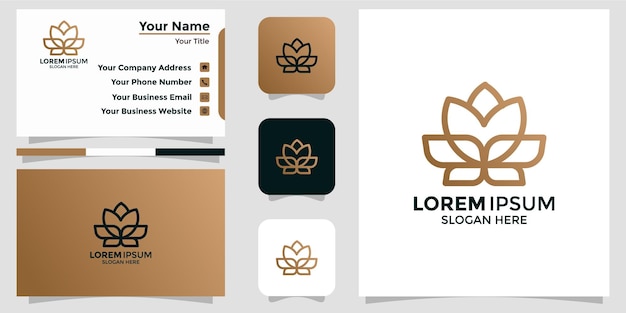 Logo-design-blume und branding-karte