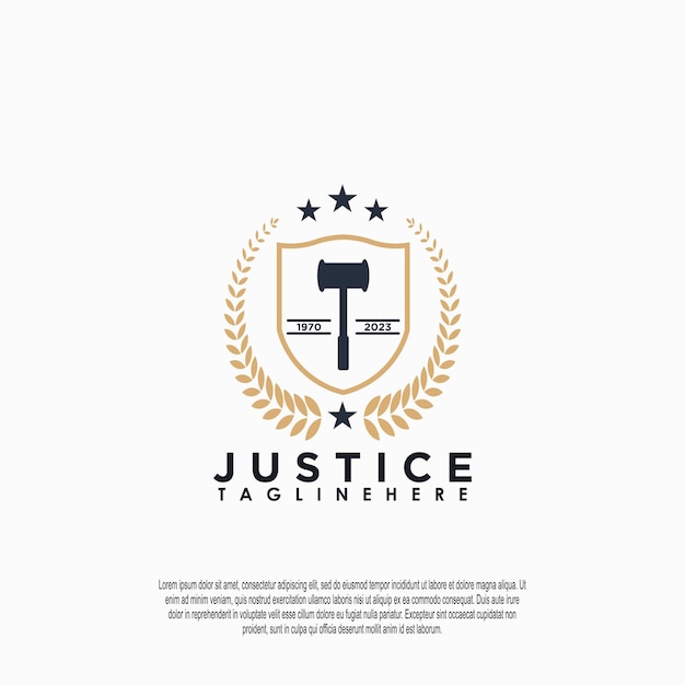 Logo-design der anwaltskanzlei mit modernem konzept