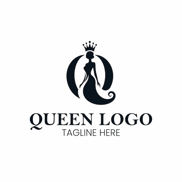 Logo-Design der Buchstabe Q Queen