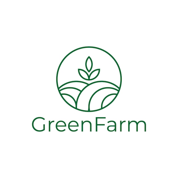 Logo-design der grünen farmlinie