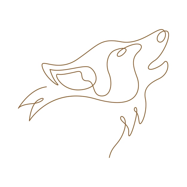 Vektor logo-design der wolfslinie