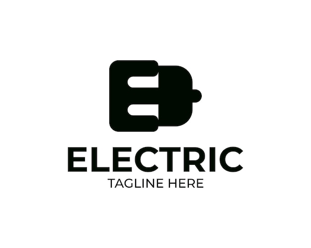 Logo-design des elektrischen buchstaben e