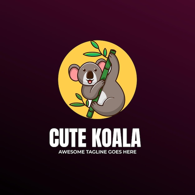 Vektor logo-design des niedlichen koala-maskotts