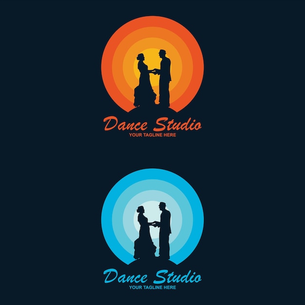 Logo-Design des Tanzstudios. Vektor-Körperform-Logo. Tanz-Symbol-Konzept.