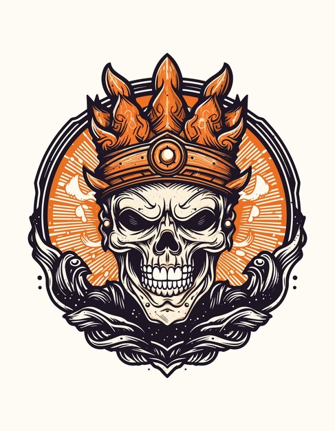 Vektor logo-design eines totenkopfkriegers, der ein gefühl von intensität, entschlossenheit und furchtlosem geist hervorruft