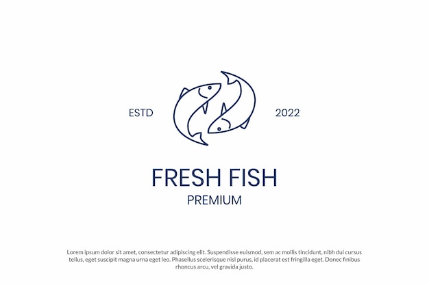 Logo-design für kreative fischwasserlinien