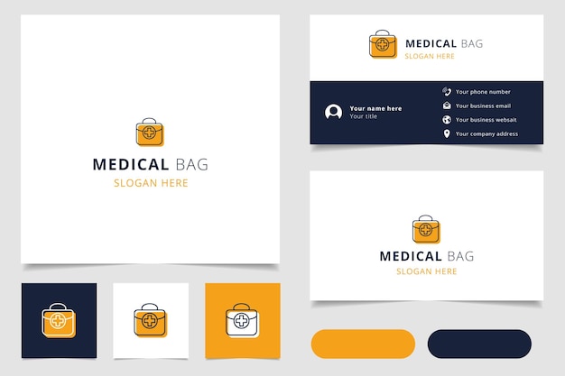 Logo-design für medizinische taschen mit bearbeitbarem slogan-branding-buch