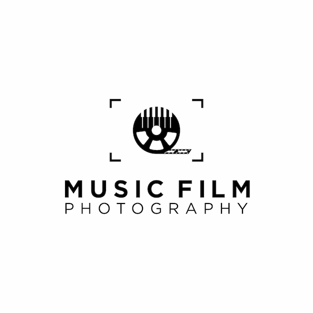 Vektor logo-design für musikfilmfotografie