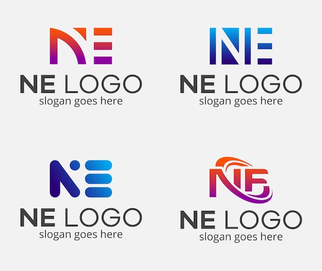 Vektor logo-design-ideen vom typ ne