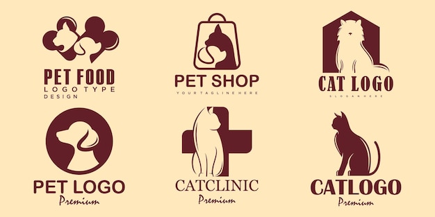 Logo-design-inspiration für hunde- und katzen-tier-haustier-icons