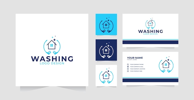 Logo-design-inspiration und visitenkarte waschen