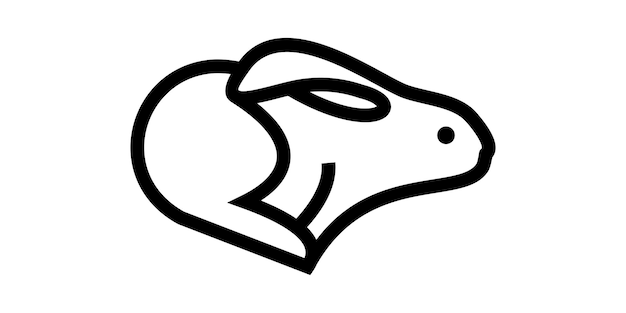 Logo-design-kaninchen-symbollinien-vektorillustration