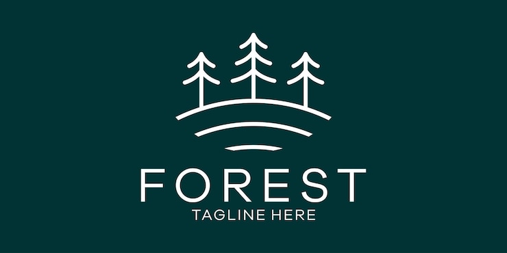 Vektor logo-design kreative linie wald