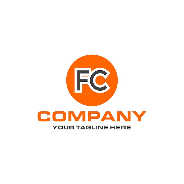 Logo-Design mit abgerundeter Form des FC-Buchstabens