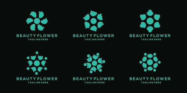 Logo-design mit abstraktem blumenmuster