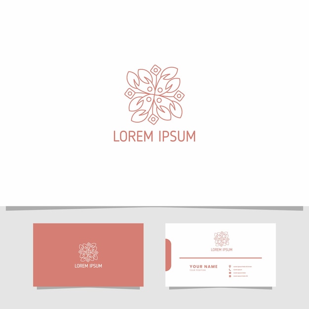 Logo-Design mit dekorativem Blumenmuster