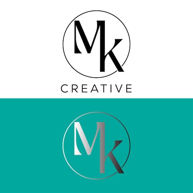 Logo-design mit mk-anfangsbuchstaben