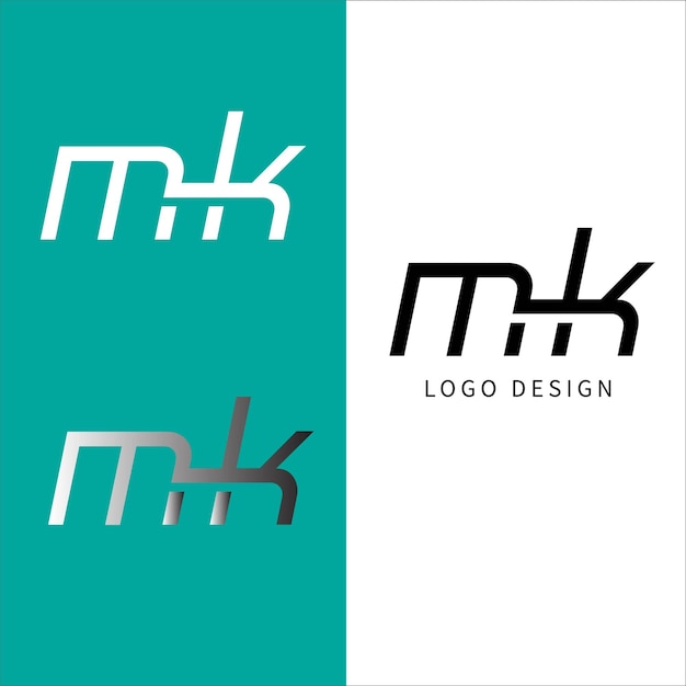 Logo-Design mit MK-Anfangsbuchstaben