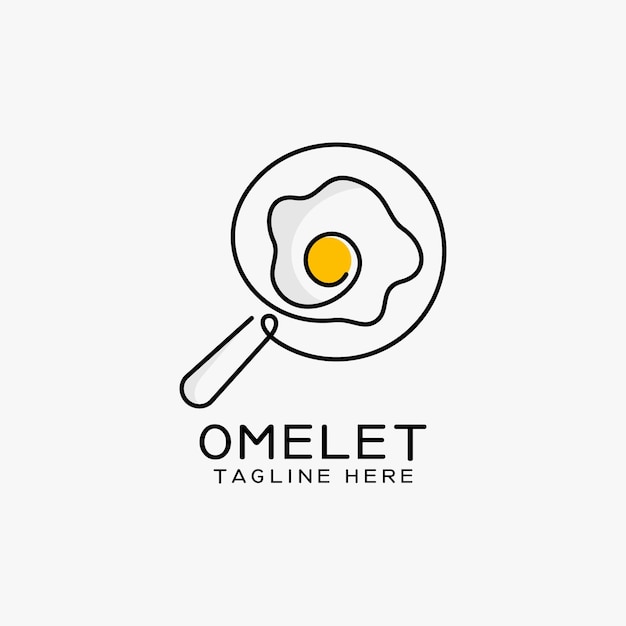 Vektor logo-design mit omelett-linie