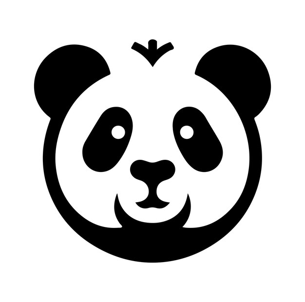 Logo-design mit panda-illustration und silhouette