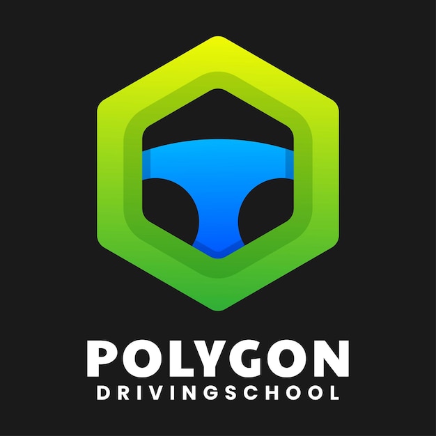 Logo-design mit polygon- und laufwerksverlauf