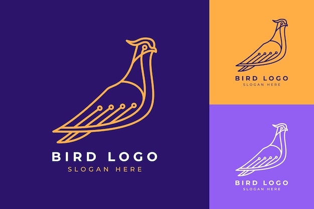 Logo Design Moderne minimalistische Technologie Vogel Strichzeichnungen