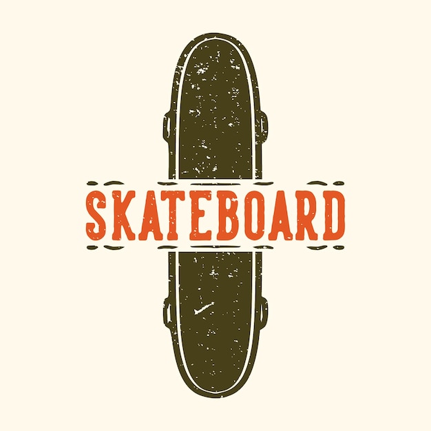 Logo-Design-Skateboard mit Skateboard-Vintage-Illustration