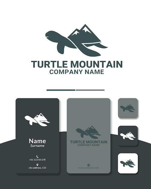 Logo-design turtle mountain hill rock