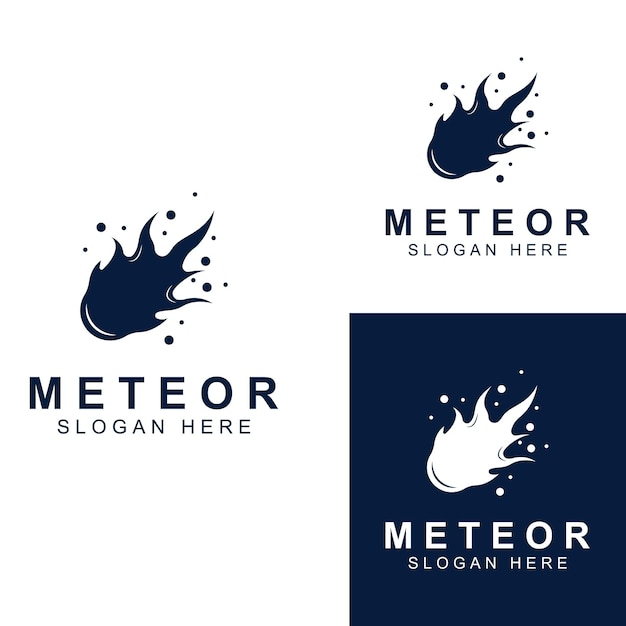 Logo-design-vektorvorlage illustration meteor oder weltraumobjekt