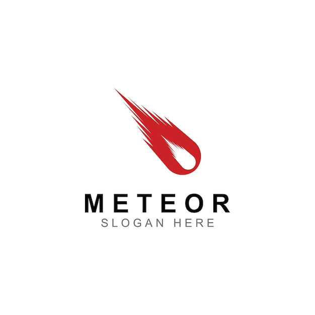 Logo-design-vektorvorlage illustration meteor oder weltraumobjekt